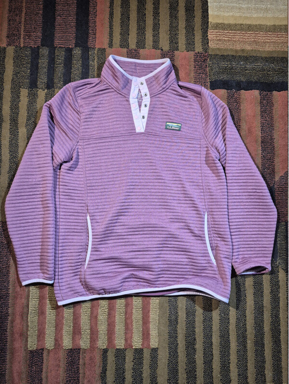 L.L.Bean Airlight Pullover Women's Large Tall Purple Quarter